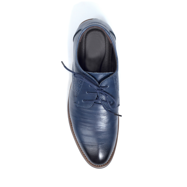 Blue Tomboy Toes Dapper Woman Semi-Formal Derby Oxford Shoe in Vegan Leather - Men's Dress Shoe for Women