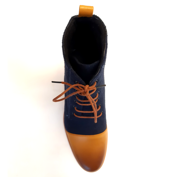 The Traveler's Toecaps in Navy Blue and Light Brown